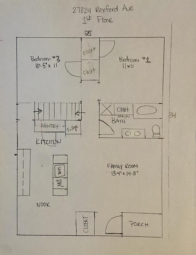 First floor plan - 27824 Rexford Rd