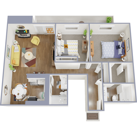 Two bedroom, 2 bath, 931 square feet - Park Bonfoy