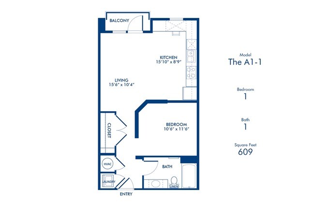 1BR/1BA - Camden Southline