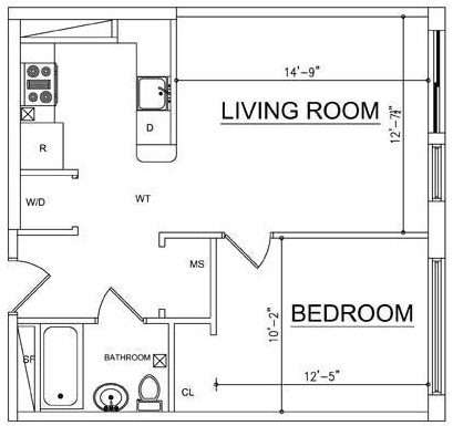1BR/1BA - Ocean Blue