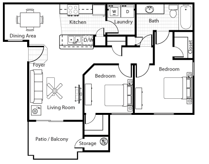 2BR/1BA - The Village at West Point