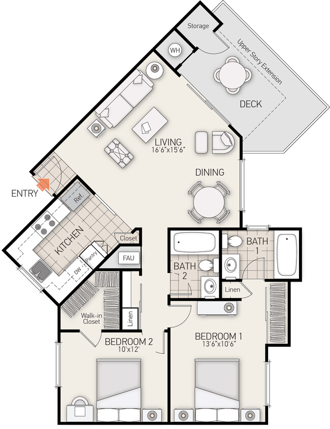 Floorplan - Berkeley-Columbia Court Apartments