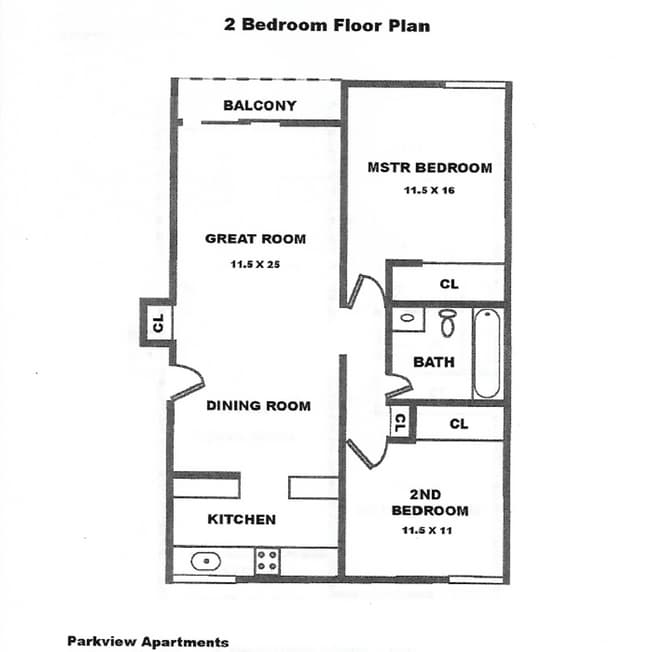 Floorplan - Parkview Apartments