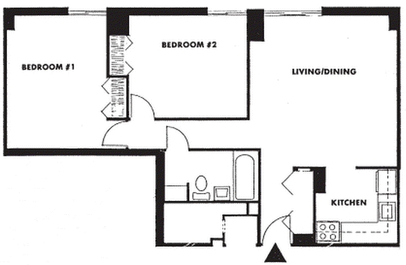 2BR/1BA - Trent Center