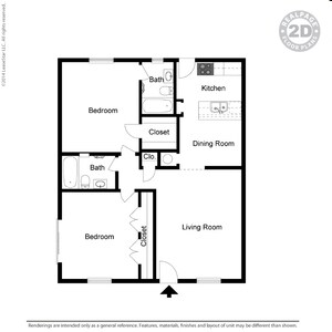 2BR/2BA - Hurst Gardens