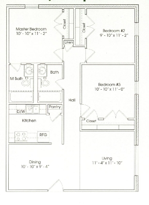 3BR/2BA - Rose Valley Apartments