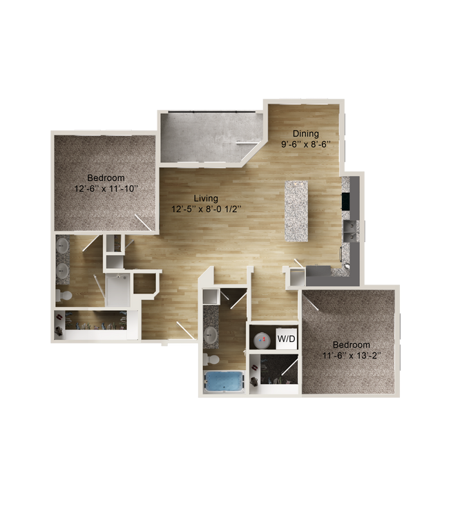 Two Bedroom Apartment with kitchen island - Aspire at Greenville