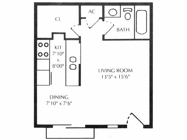 Efficiency/Studio - Willow Creek Apartments