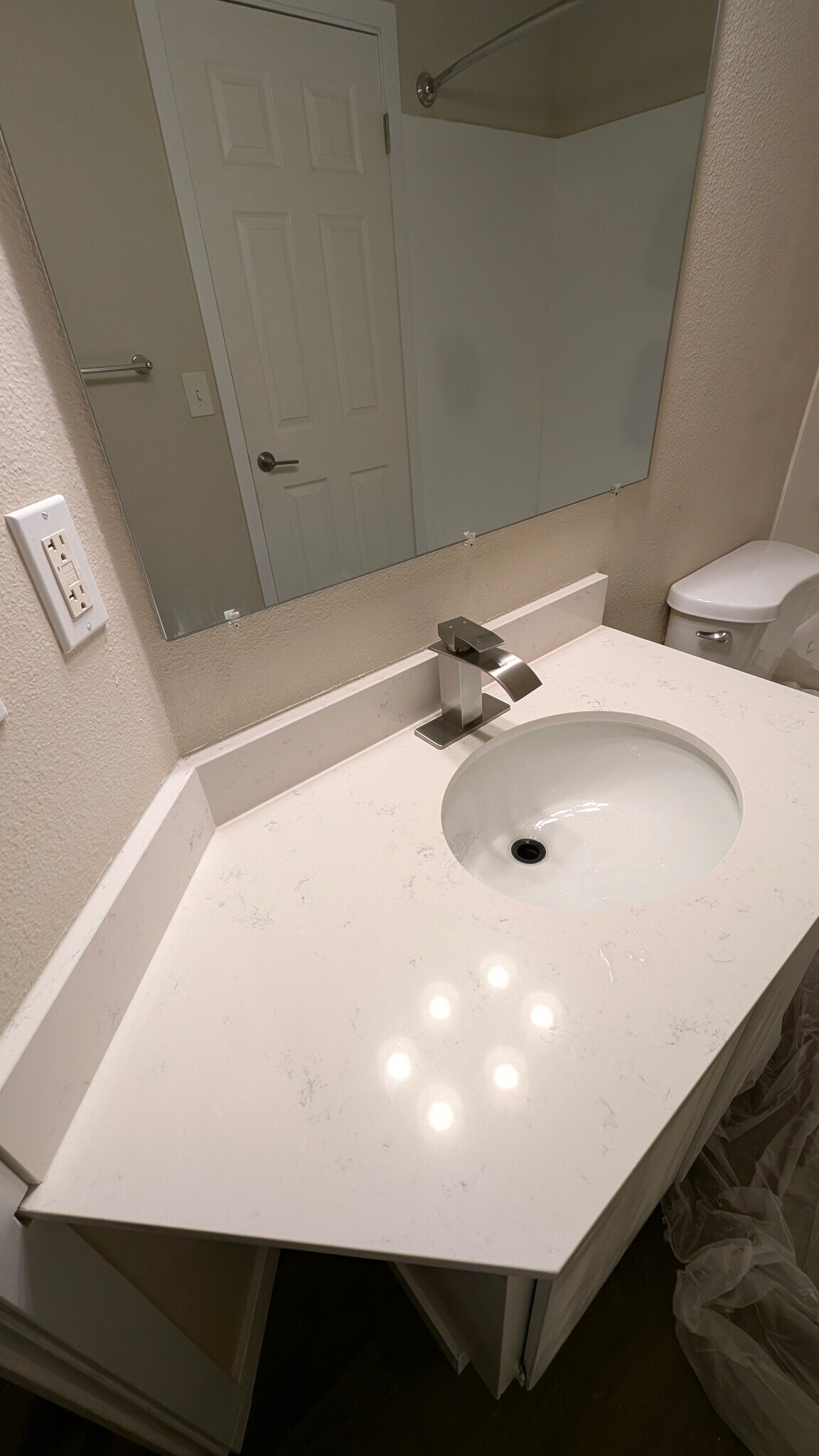 Classy quartz bathroom countertop - 12817 4th Dr SE