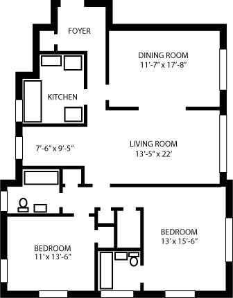 2BR/1BA - St. George's Apartments