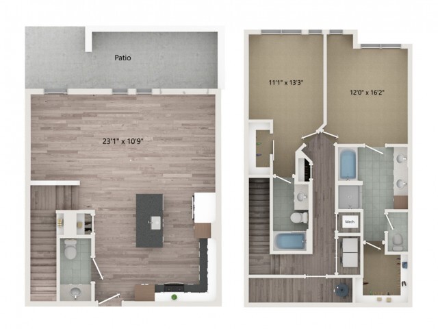 Townhouse T2 combined - Sugarmont Apartments & Townhomes