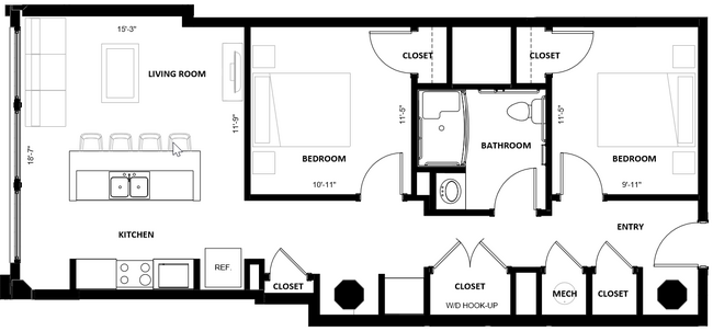 Floorplan - Illinois Street Senior Apartments