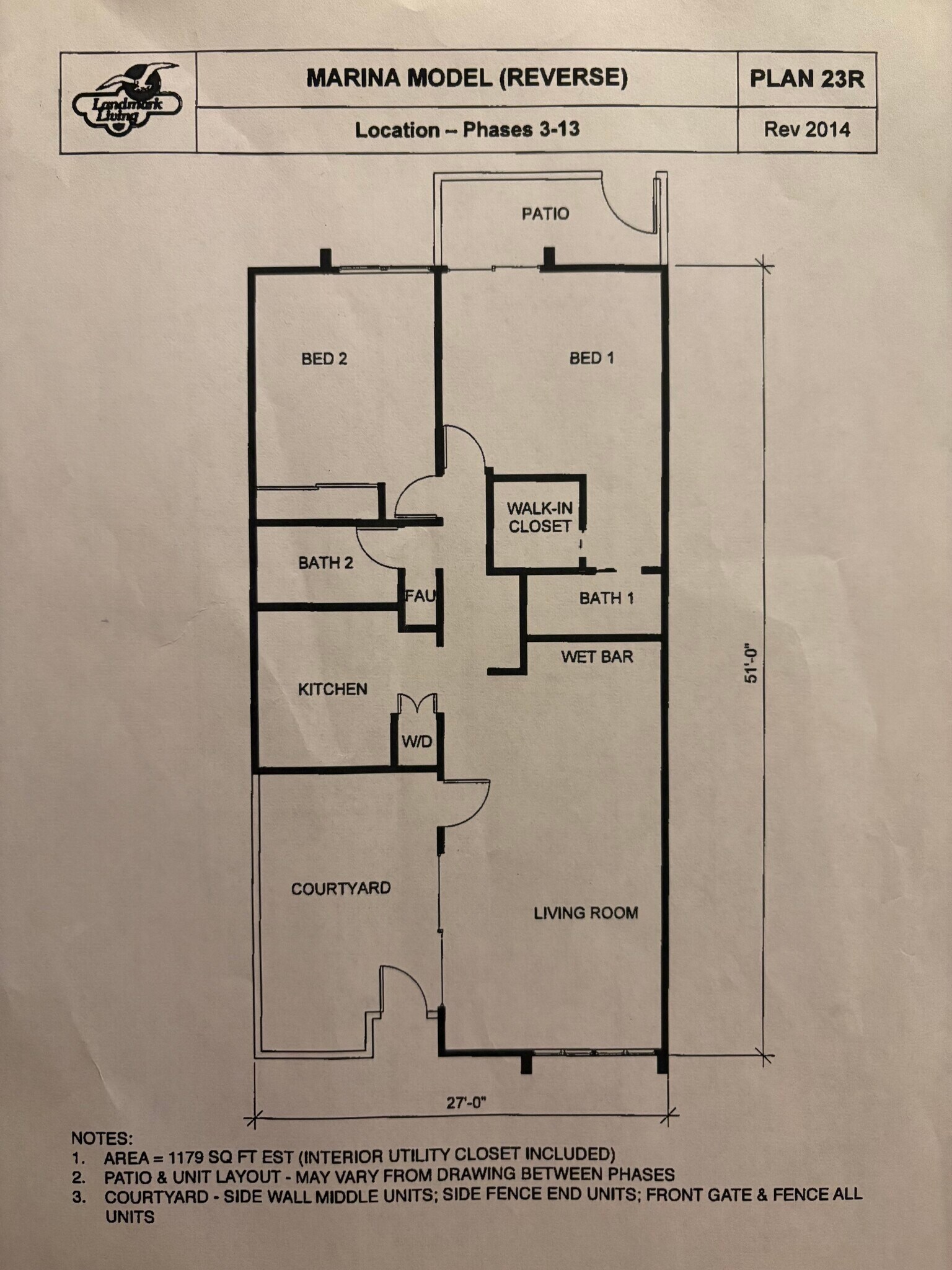 Marina Model layout diagram. - 8566 Larkhall Cir