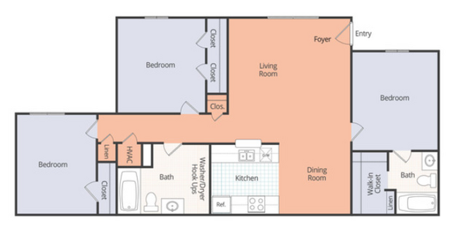 3 bedroom, space for everyone. - Pinnacle Ridge Apartments