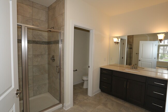 master bath with tile shower - 5 Mulberry Dr