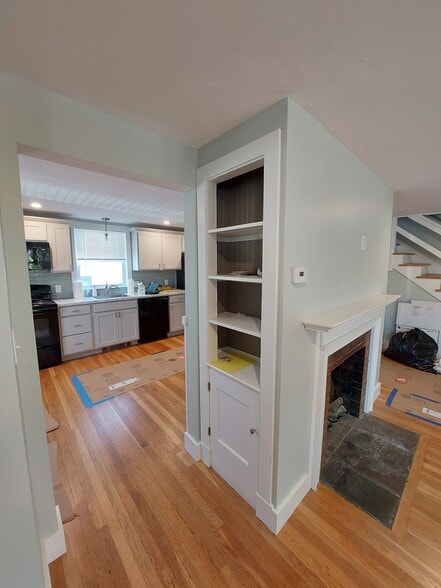 Built-in bookcase in living room - 1 Dunklee St