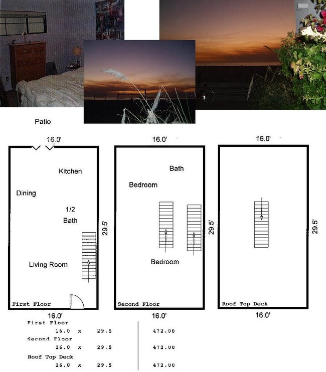 floor plan and private roof deck - 3512 Pacific Ave