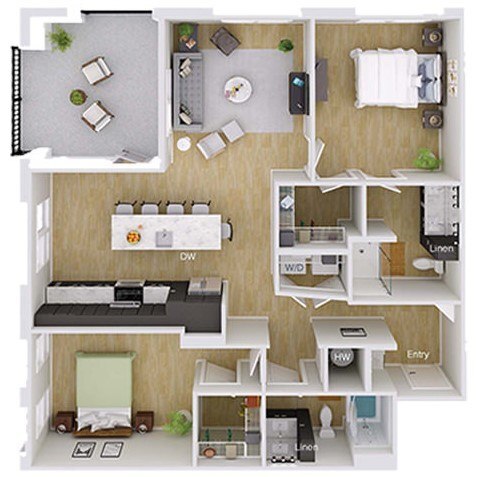 Floorplan - Foster on the Park Apartments