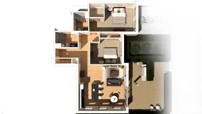 Garden - 2 Bed / 2 Bath - 1,271 SF - Encore
