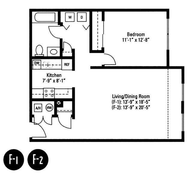 ONE BEDROOM GARDEN APARTMENT A - Crawford Square Apartments