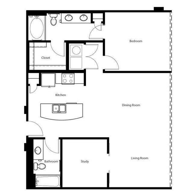 Gallery At Turtle Creek - A5E - 1 Beds - 1 Baths - 1053 Sq. ft. - Gallery At Turtle Creek