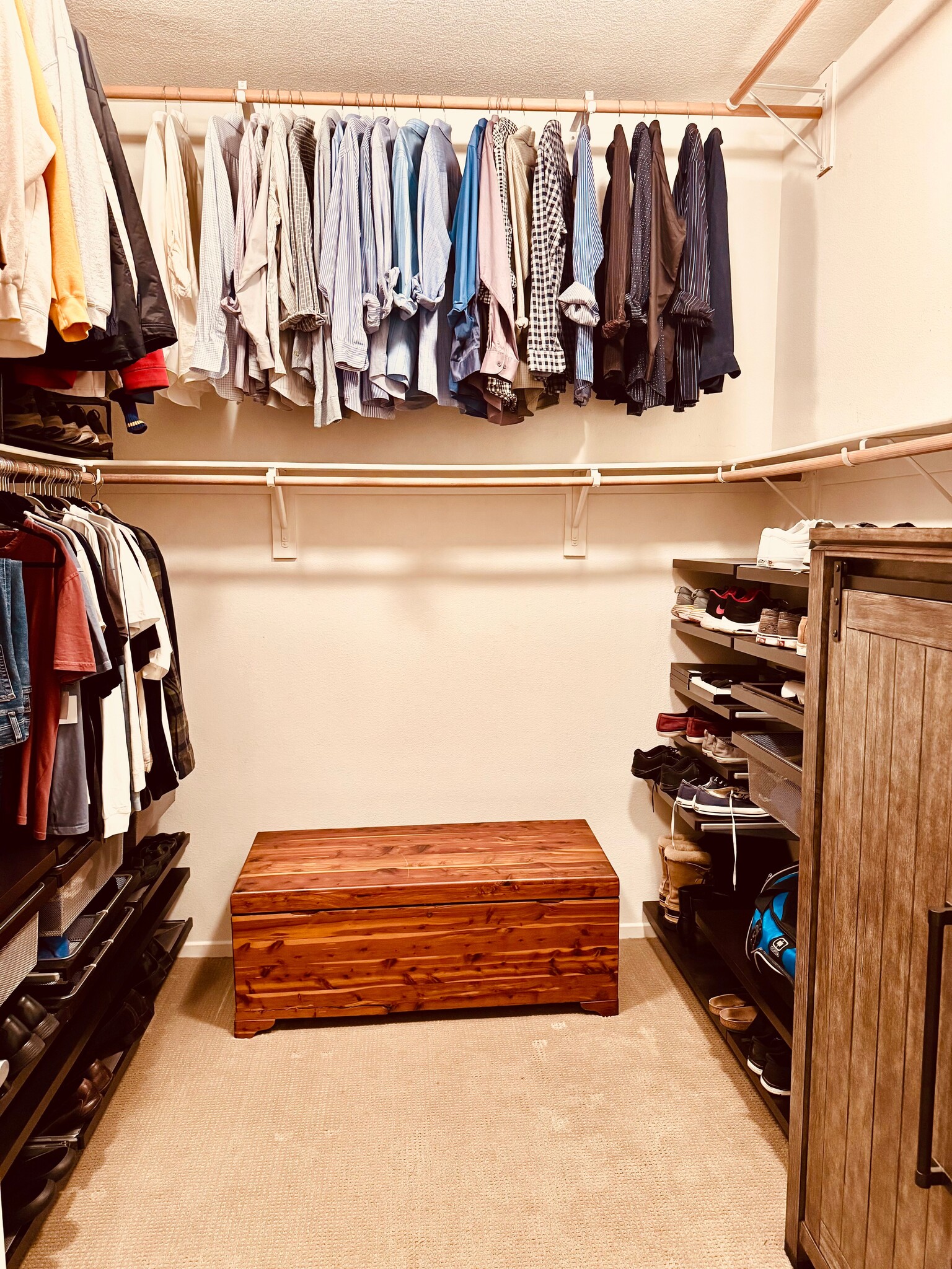 Walk-in closet, with added custom-made storage - 13019 Park Pl