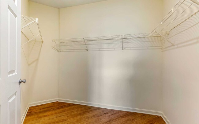 Walk-in closet with linen racks and storage space - Avalon Russett