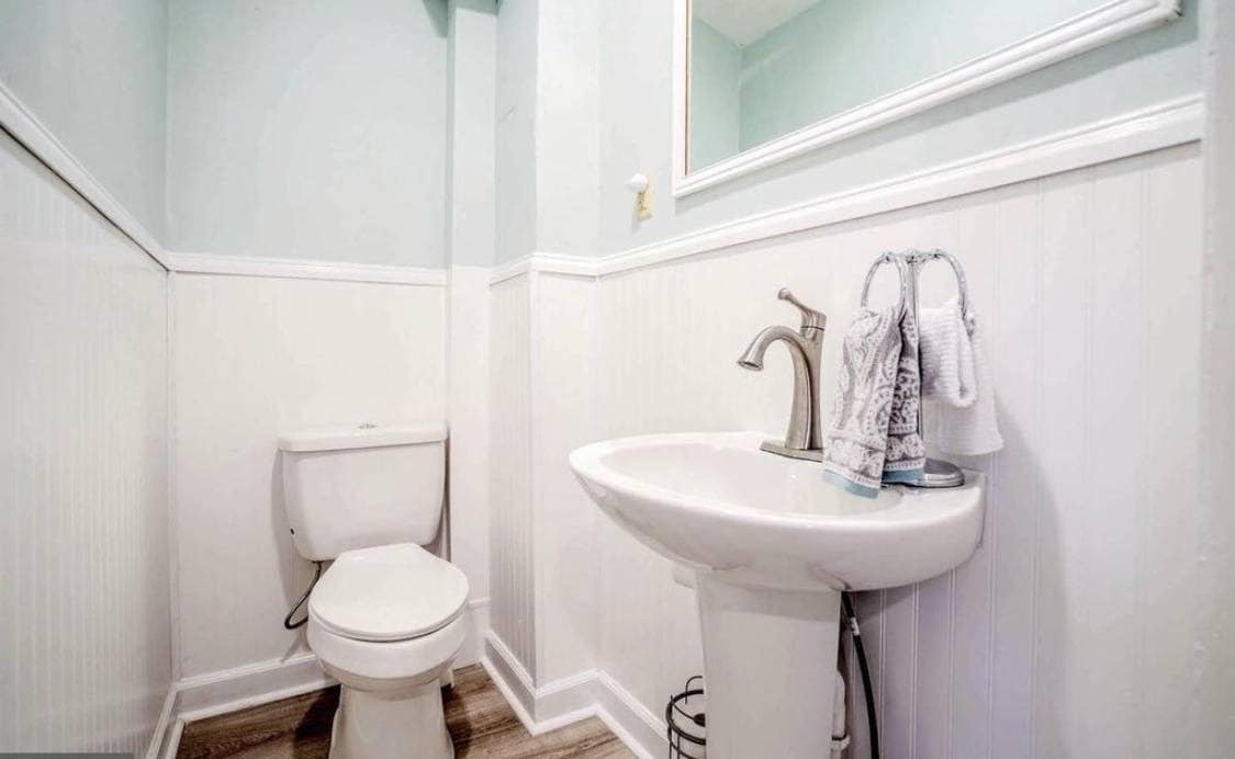 renovated powder room on first floor - 4346 Cresson St