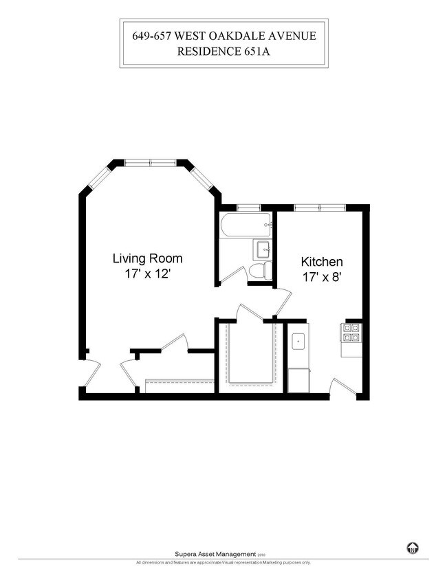0 Bedroom / 1 Bath / 505 Sq.Ft. - 649-57 W. Oakdale / 2919-21 N. Clark