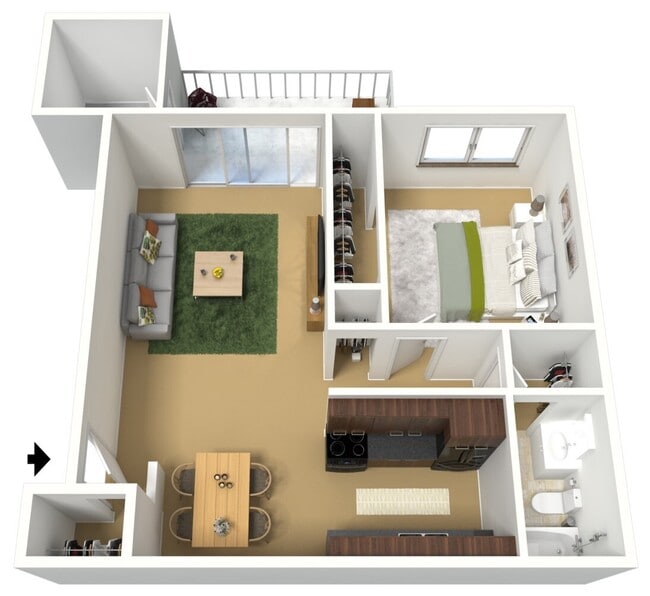 Rustic Oaks - 1B1B - 680 Sq Ft - 3D Furnished.jpg - Rustic Oaks