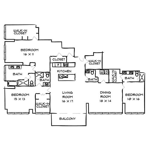 Floorplan - Park Towne Place Apartments