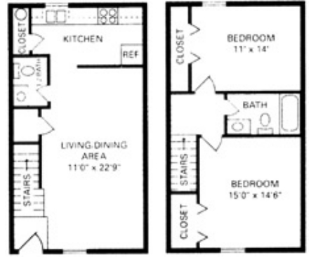 2BR/1.5BA - Atrium Apartments