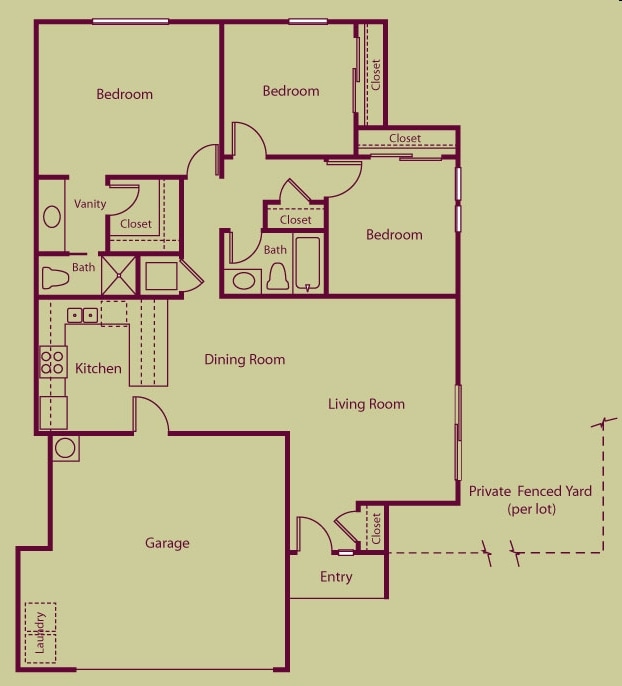 3BR/2BA - Parkside Villas