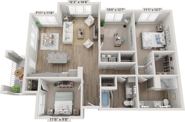 Floorplan - The Reef at Riviera 62+ Apartments