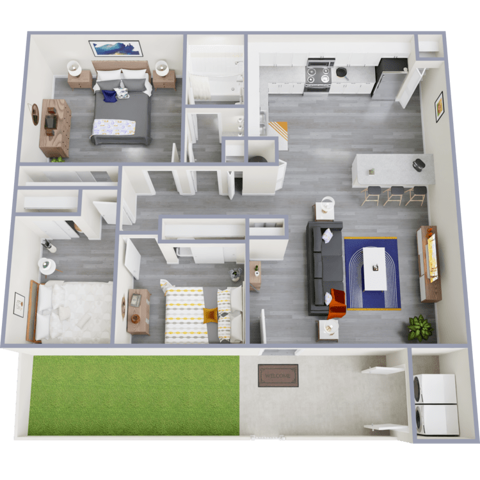 3 Bed 1 Bath Floorplan - Sunrise on Bethany