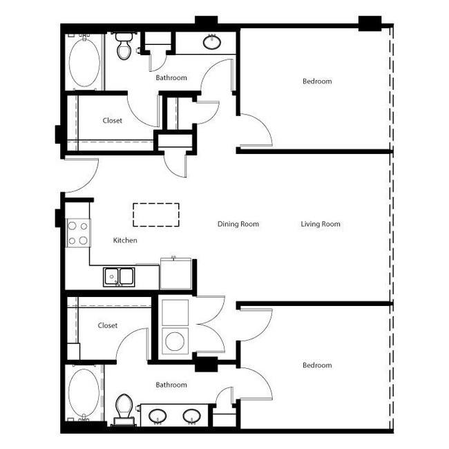 Gallery At Turtle Creek - B1E - 2 Beds - 2 Baths - 1053 Sq. ft. - Gallery At Turtle Creek