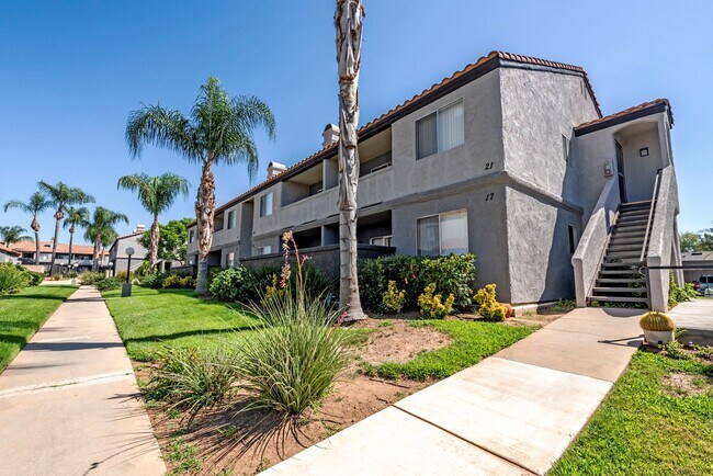 Sedona Apartments in Moreno Valley feature freshly painted exteriors and beautifully manicured lawns for a vibrant, welcoming community. - Sedona Apartment Homes