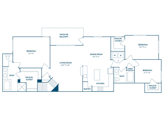 4 Bedroom | 3 Bath | 1954 SF | Attached Garage Available - The Delano at North Richland Hills Apartments