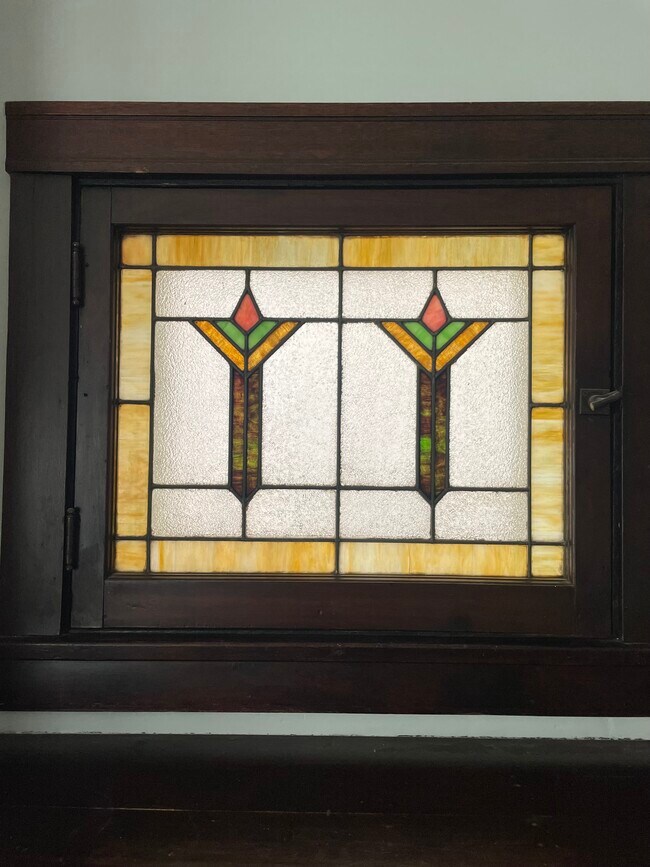 Vintage stained glass - 5735 N Washtenaw Ave