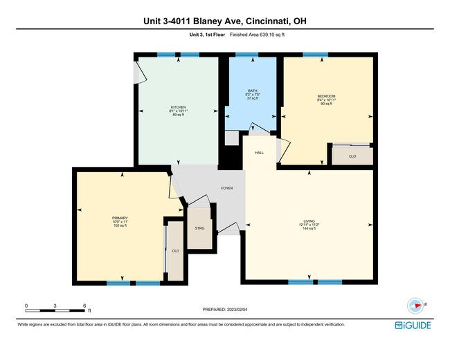 1x1 Floorplan - 4002-4013 Blaney Ave