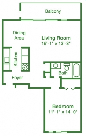 One Bedroom - Lake Club Apartments