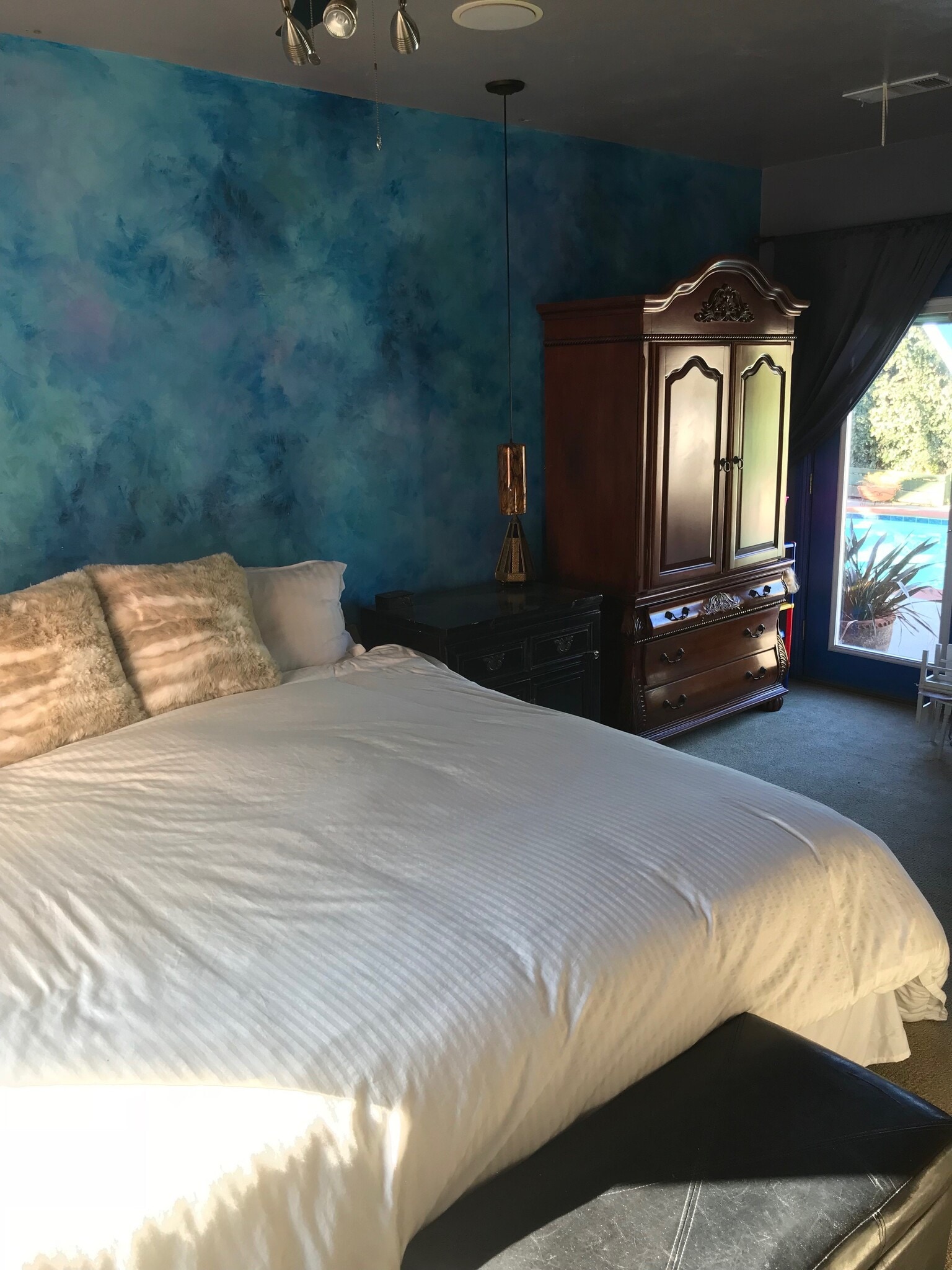 Cool pool view from bedroom - 163 California Ave