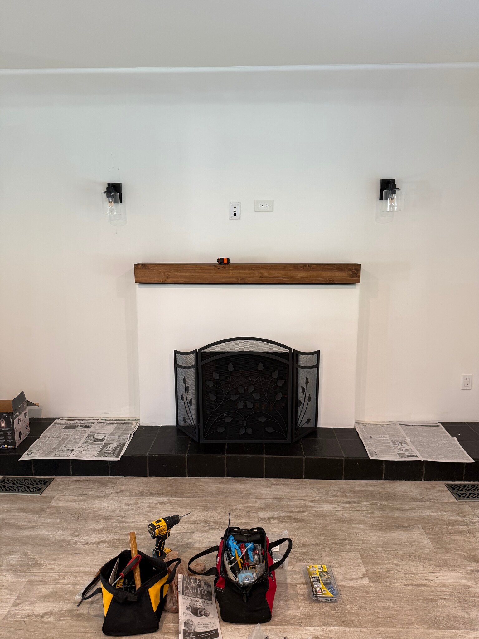 living room with fireplace - 58 W Sierra Madre Blvd