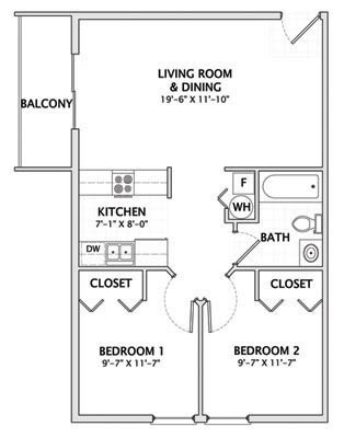 Floorplan - Smith Apartments @ 1012 W Clark