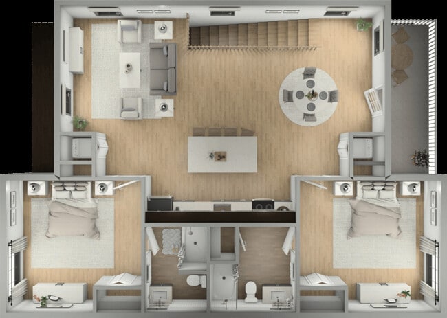 Two Bedroom Villa Floor Plan - Rush River Commons