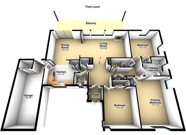 Floor plan - main floor. - 319 Davenport Ave