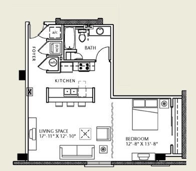 1BR/1BA - Station Square