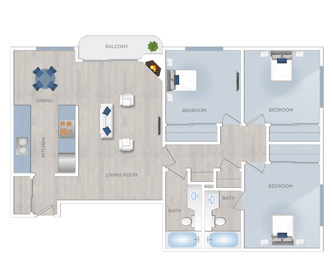 Floorplan - Toluca Terrace Apts.