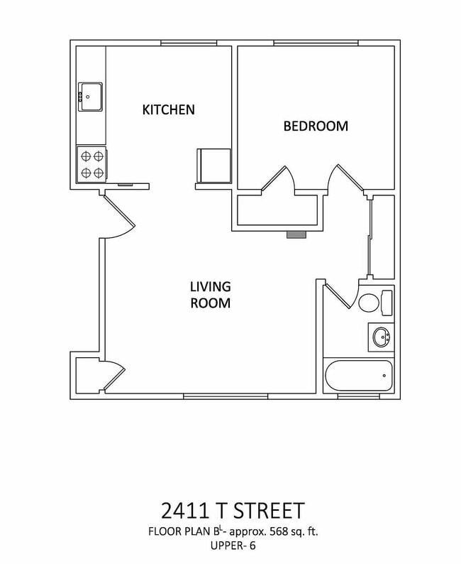 1x1 568sq ft - Upper 1 - Midtown Haven Apartments