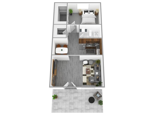 Briskwood 1 bed 1 bath unit - Briskwood Apartments